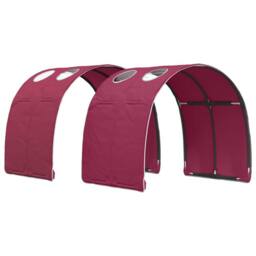 Berkfield Home Bed Frame with Tunnel 3 pcs Sonoma Oak & Red Engineered Wood in Brown - thumbnail 5
