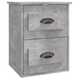 Berkfield Home Wall-mounted Bedside Cabinet Concrete Grey 41.5x36x53cm - Size: 41.5x36x53 cm - thumbnail 2