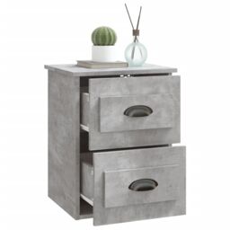 Berkfield Home Wall-mounted Bedside Cabinet Concrete Grey 41.5x36x53cm - Size: 41.5x36x53 cm - thumbnail 5