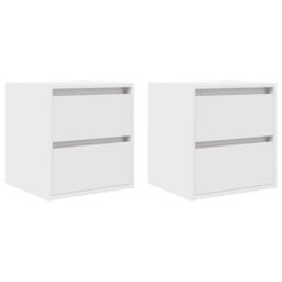 Berkfield Home Wall-mounted Bedside Cabinets 2 pcs White 38x34x40 cm - Size: 38 x 34 x 40 cm - thumbnail 2