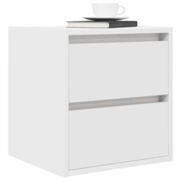Berkfield Home Wall-mounted Bedside Cabinets 2 pcs White 38x34x40 cm - Size: 38 x 34 x 40 cm - thumbnail 4