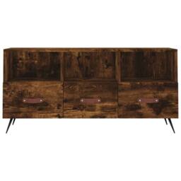 Berkfield Home TV Cabinet Smoked Oak 102x36x50 cm Engineered Wood in Brown - Size: 102 x 36 x 50 cm - thumbnail 5