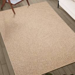 Berkfield Home Rug ZIZUR 80x200 cm Jute Look Indoor & Outdoor in Light Brown - Size: Medium - thumbnail 1