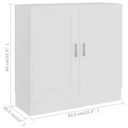 Berkfield Home Classic Book Cabinet White 82.5x30.5x80 cm Engineered Wood - thumbnail 8