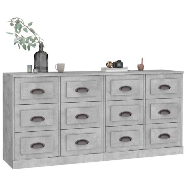 Berkfield Home Sideboards 2 pcs Concrete Grey Engineered Wood - image 1
