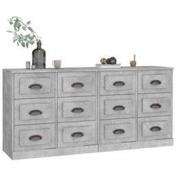 Berkfield Home Sideboards 2 pcs Concrete Grey Engineered Wood