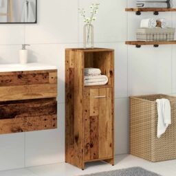 Berkfield Home Bathroom Cabinet Old Wood 30x30x95 cm Engineered Wood in Brown - Size: 30 x 30 x 95 cm - thumbnail 3