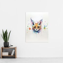 "Artery8 Wall Art Print Serval Cat Lovers Gift Watercolour Pet Portrait Painting Artwork Poster - Size: W24"" x H32""" - thumbnail 4