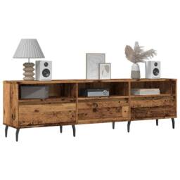 Berkfield Home TV Cabinet Old Wood 150x30x44.5 cm Engineered Wood in Brown - thumbnail 3
