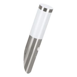 Loops IP44 Outdoor Wall Light & PIR Motion Sensor Stainless Steel 1 x 12W E27 Bulb in Metallics
