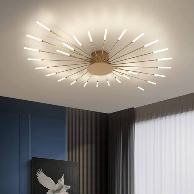 Goeco Modern LED Ceiling Light 28 Heads Flush Mount Ceiling Light 4500K in Gold - image 1