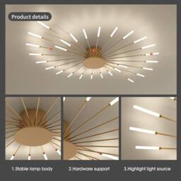 Goeco Modern LED Ceiling Light 28 Heads Flush Mount Ceiling Light 4500K in Gold - thumbnail 4