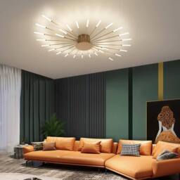 Goeco Modern LED Ceiling Light 28 Heads Flush Mount Ceiling Light 4500K in Gold - thumbnail 6