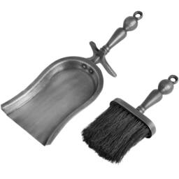 Hill Interiors Hearth Tidy Set In Antique Pewter Effect Finish in Silver - thumbnail 2