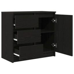 Berkfield Home Sideboard with Drawer Black Oak 71x35x65 cm Engineered Wood - Size: 71 x 35 x 65 cm - thumbnail 5