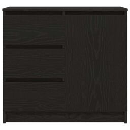 Berkfield Home Sideboard with Drawer Black Oak 71x35x65 cm Engineered Wood - Size: 71 x 35 x 65 cm - thumbnail 6