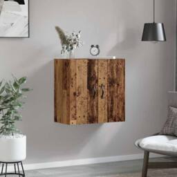 Berkfield Home Wall Cabinet Old wood 60 x 31 x 60 cm Engineered wood in Brown - thumbnail 4