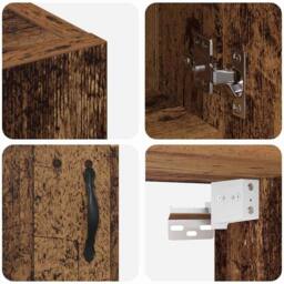 Berkfield Home Wall Cabinet Old wood 60 x 31 x 60 cm Engineered wood in Brown - thumbnail 9