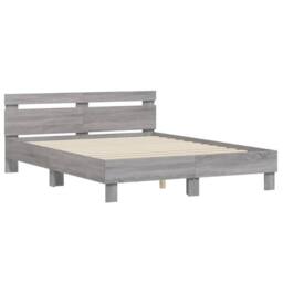 Berkfield Home Durable Bed Frame with LED without Mattress Grey Sonoma 150x200 c - Size: King - thumbnail 6