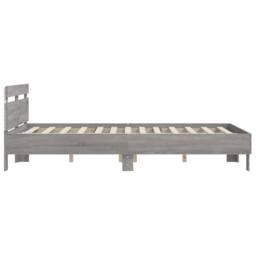 Berkfield Home Durable Bed Frame with LED without Mattress Grey Sonoma 150x200 c - Size: King - thumbnail 8