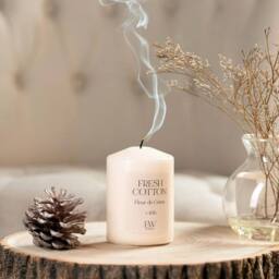 Marco Paul Small 30 Hour Burning Fresh Cotton Scented Candle in Cream - Size: 15 cm