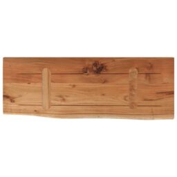 Berkfield Home Wall Shelf 70x30x2.5 cm Rectangular Solid Wood Acacia Live Edge in Brown - thumbnail 5