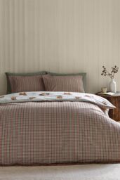 Catherine Lansfield 'Angus Highland Cow' Reversible Duvet Cover Set in Natural - Size: Double - thumbnail 2
