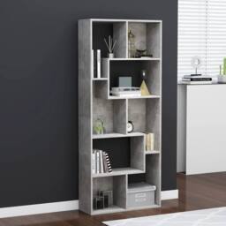 Berkfield Home Book Cabinet Concrete Grey 67x24x161 cm Engineered Wood - Size: 67 x 24 x 161 cm - thumbnail 2