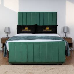 UK Bed Furniture Hampton Divan Bed with 2 Drawers Foot End & 26 Inch headboard in Green - Size: King - thumbnail 2