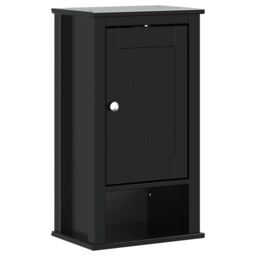Berkfield Home Bathroom Wall Cabinet BERG Black 40x27x71.5 cm Solid Wood Pine - thumbnail 2