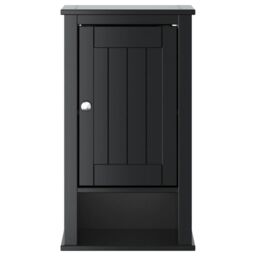 Berkfield Home Bathroom Wall Cabinet BERG Black 40x27x71.5 cm Solid Wood Pine - thumbnail 3