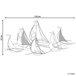 Wyld and Coco Silver Boats 3D Metal Wall Art - thumbnail 3