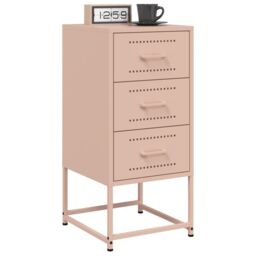 Berkfield Home Bedside Cabinets 2 pcs Pink 36x39x78 cm Steel - Size: 36 x 39 x 78 cm - thumbnail 3