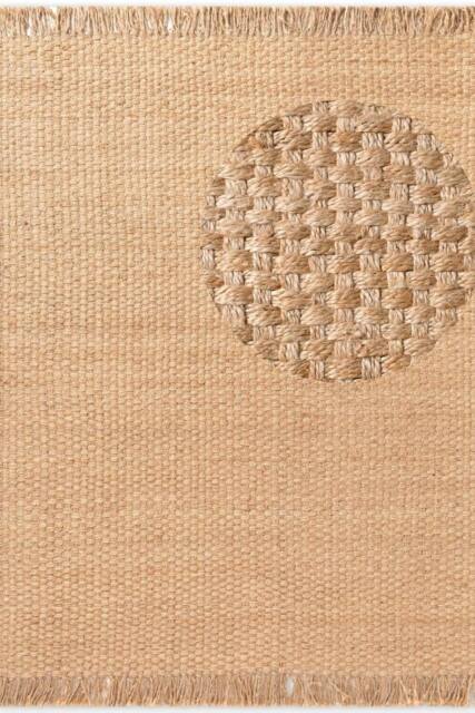 THE RUGS Fjord Reversible Handwoven Jute Rug Natural Gold Living Room in Beige - Size: 80 cm x 300 cm - image 1