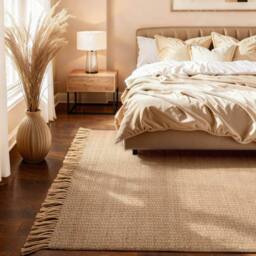 THE RUGS Fjord Reversible Handwoven Jute Rug Natural Gold Living Room in Beige - Size: 80 cm x 300 cm - thumbnail 2