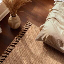 THE RUGS Fjord Reversible Handwoven Jute Rug Natural Gold Living Room in Beige - Size: 80 cm x 300 cm - thumbnail 9