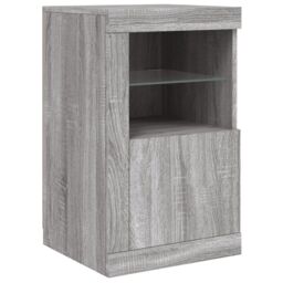 Berkfield Home Sideboard with LED Lights Grey Sonoma 142.5x37x67 cm - thumbnail 9
