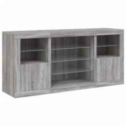 Berkfield Home Sideboard with LED Lights Grey Sonoma 142.5x37x67 cm - thumbnail 5