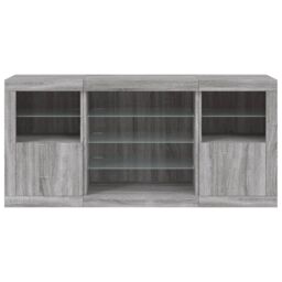 Berkfield Home Sideboard with LED Lights Grey Sonoma 142.5x37x67 cm - thumbnail 6