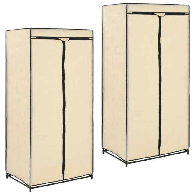 Berkfield Home Wardrobes 2 pcs Cream 75x50x160 cm in Beige - Size: 75 x 50 x 160 cm
