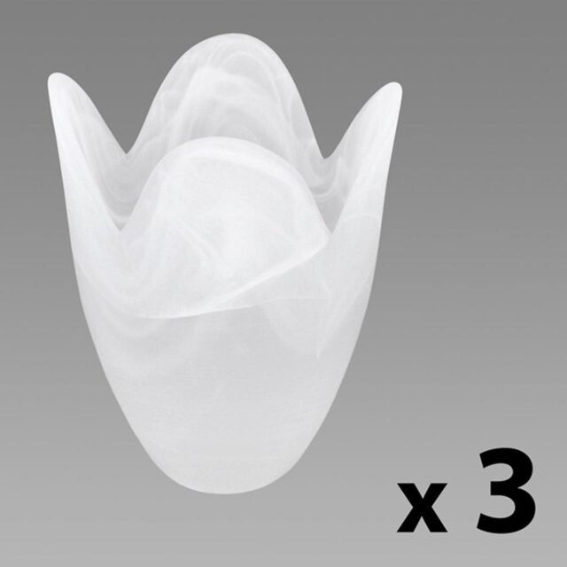 ValueLights Marble Glass Pack of 3 White Ceiling Pendant Shades - image 1