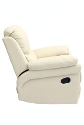 More4Homes Madison Bonded Leather Manual Recliner Sofa Home Lounge Chair in Cream - thumbnail 5