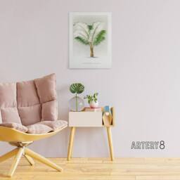 "Artery8 Ceroxylon Anticola Palm Tree Kerchove Canvas Wall Art Print in White - Size: W12"" x H16""" - thumbnail 3