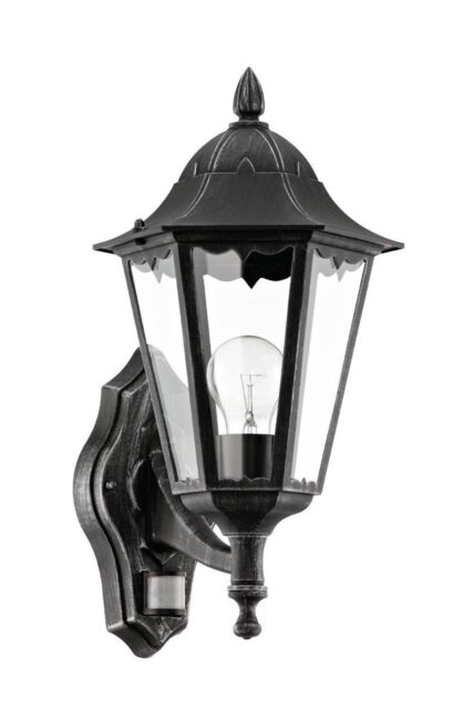 Eglo Navedo Clear Metal & Glass IP44 Outdoor Wall Light in Black - image 1