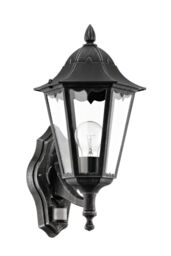 Eglo Navedo Clear Metal & Glass IP44 Outdoor Wall Light in Black