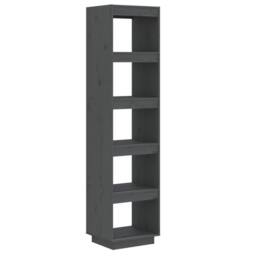 Berkfield Home Beautiful Book Cabinet/Room Divider Grey 40x35x167 cm Solid Wood Pine - Size: 40 x 35 x 167 cm - thumbnail 3
