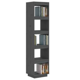 Berkfield Home Beautiful Book Cabinet/Room Divider Grey 40x35x167 cm Solid Wood Pine - Size: 40 x 35 x 167 cm - thumbnail 4