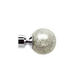 New Edge Blinds 28mm Fixed Length Metal Eyelet Curtain Pole Set - Empire Finial in Metallic Silver - Size: 50 cm - thumbnail 2