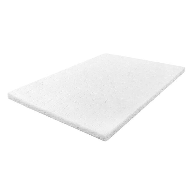 Lavio Mattress Topper Small Double Memory Foam Bamboo Charcoal Washable in White - image 1