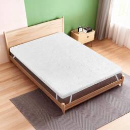 Lavio Mattress Topper Small Double Memory Foam Bamboo Charcoal Washable in White - thumbnail 2